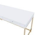 thumbnail image 6 of ACME Ottey Storage Writing Desk in White High Gloss and Gold, 6 of 9