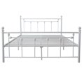 thumbnail image 3 of uhomepro Queen Size Metal Platform Bed Frame with Victorian Style Iron-Art Headboard and Footboard, No Box Spring Needed, Easy Assembly, White, 3 of 9