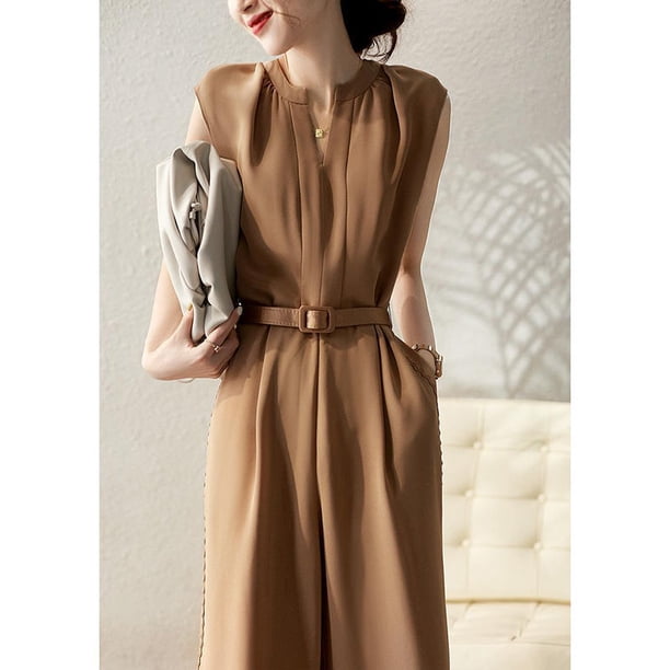 Elegante mono adelgazante de cintura reductor de edad de color sólido, ropa de mujer, pantalones sencillos de moda para viajeros