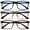 Black / Gray / Red - 3 Pairs, variant on OPULIZE INK Reading Glasses - 3-Pack - Large Rectangular Frame - Black Gray Dark Red - Mens Womens - Spring Hinges - RRR4-17Z - +2.50
