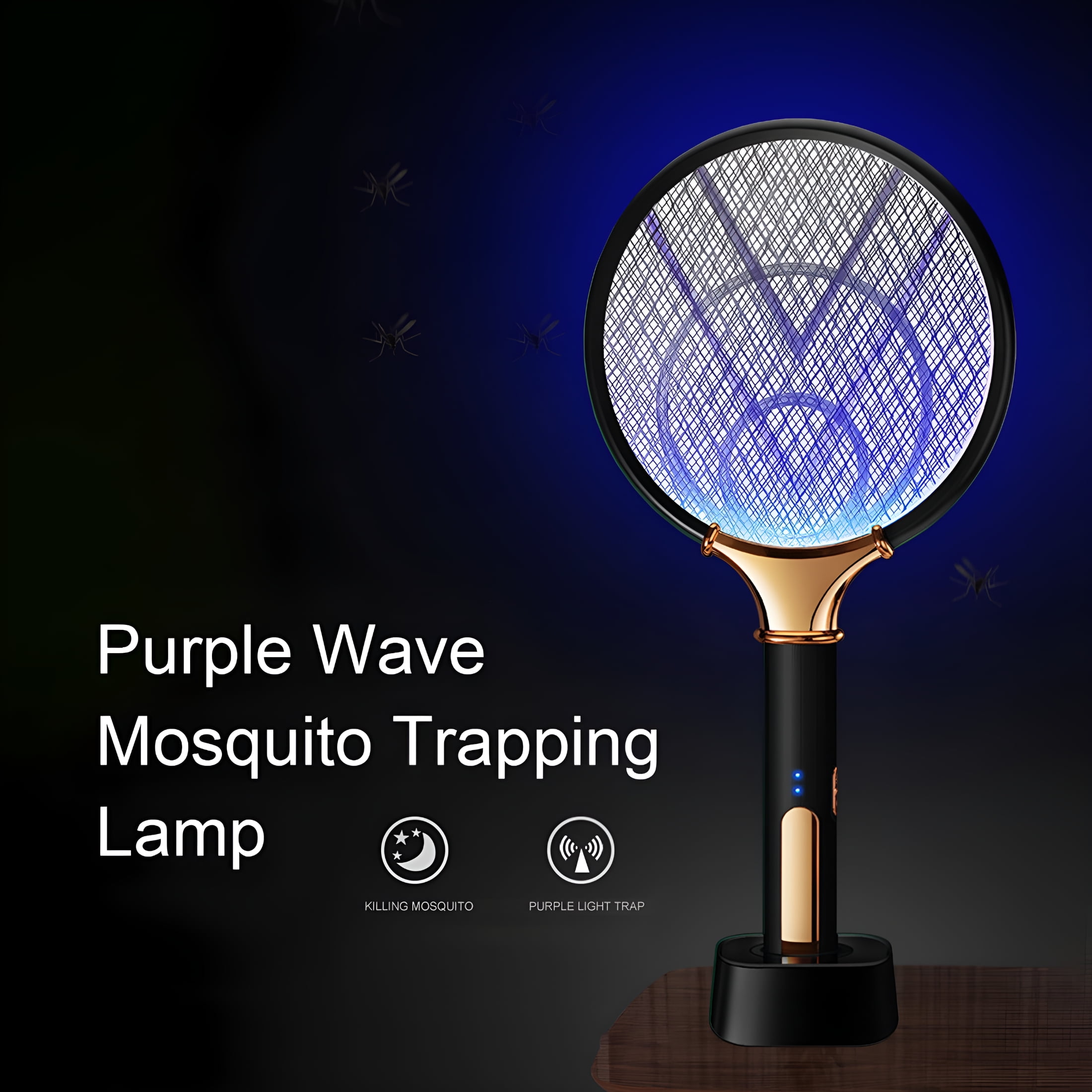HIBIBUD Electric Fly Swatter,Electric Zapper,Mosquito Trap Lamp & Racket,Mosquito Kill Fly Zapper with Purple Light Attractant for Home Indoor Outdoor