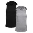 thumbnail image 4 of Coshow Men's 2 Pack Workout Hooded Tank Tops Bodybuilding Muscle Cut Off T Shirt Sleeveless Gym Hoodies, 4 of 8