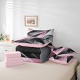 thumbnail image 6 of Castle Fairy Geometric Stripes Girl 7 Pieces Bedding Comforter Set,Black Pink Full Bedding Set Lightweight,Abstract Vintage Fitted Sheet Flat Sheet,Luxury Bedroom Decor, 6 of 8