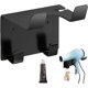 thumbnail image 1 of Hair Dryer Holder No Drilling Black Adhesive Hair Dryer Holder with Two Hooks Wall Mounted Hair Dryer Hanger Stainless Steel, 1 of 4
