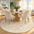Washable Round Rug 9ft For Living Room Soft Circle Area Beige - Walmart.com