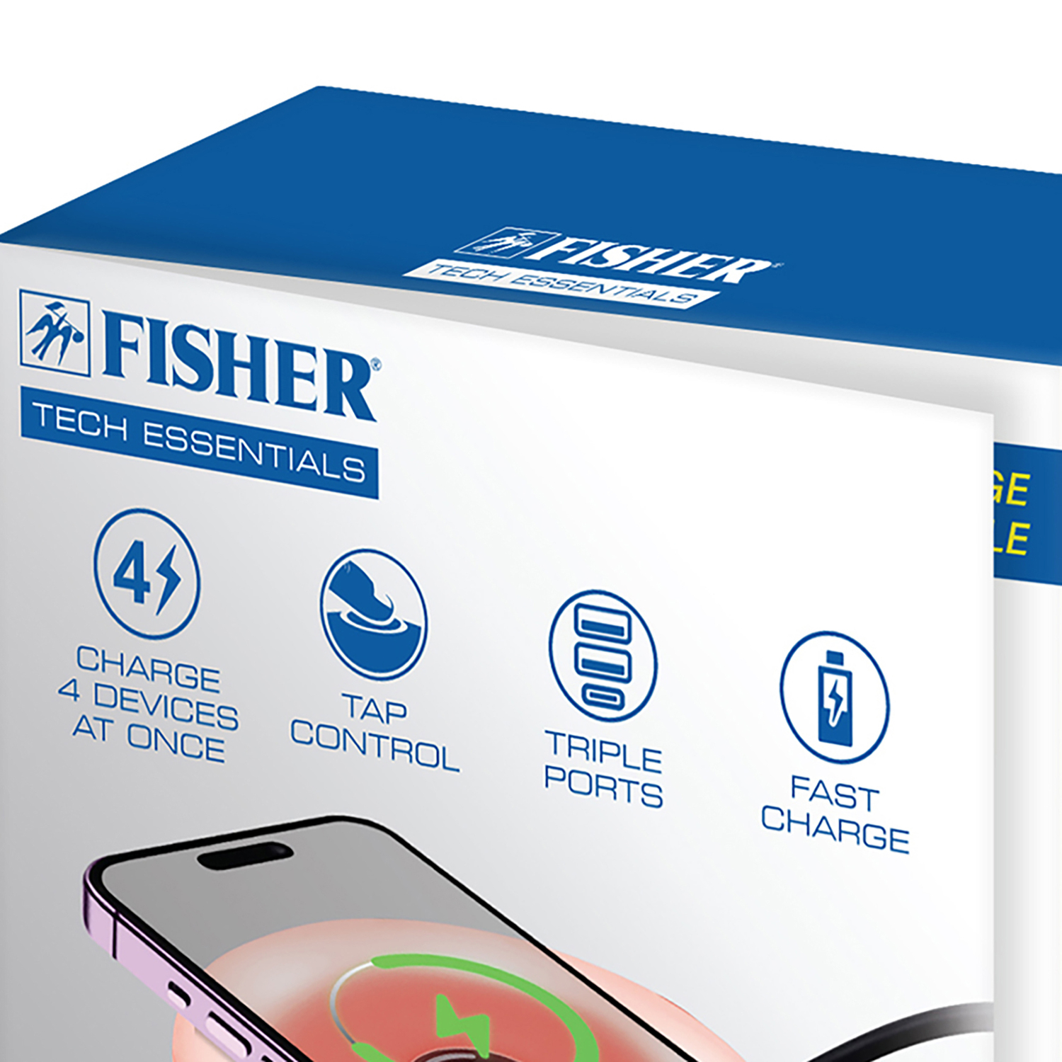 FISHER Tech Essentials 15-Watt 4-in-1 Wireless Charging Hub, Black