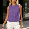 thumbnail image 5 of Wlynlyn Crop Tank Tops for Women Cotton Linen Sleeveless Shirts Loose Fitted Lightweight Comfy Beach Tees Summer Tops, 5 of 8