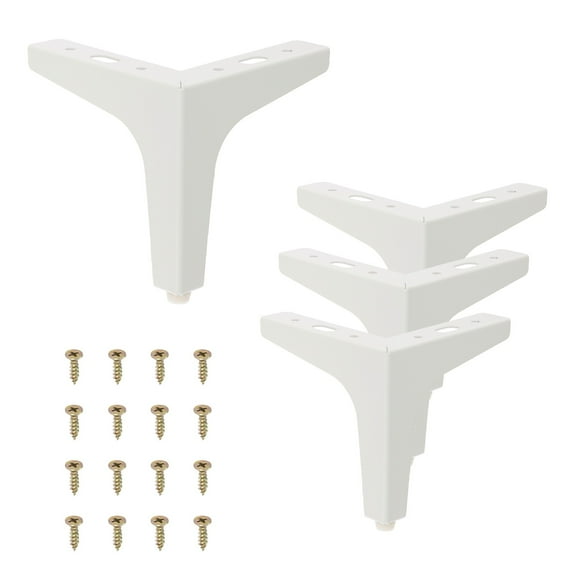 5 Inch Metal Furniture Legs, 4 Pcs Triangle Furniture Replacement Feet, White