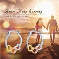thumbnail image 6 of Midir&Etain Heart Hoop Earrings 925 Sterling Silver Three Tone Trendy Love Shaped Earrings Hypoallergenic Heart Jewelry Birthday Christmas Gifts for Women, 6 of 6