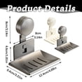 thumbnail image 3 of Soap Holder for Shower Suction Soap Dish Wall Mounted No Drill Soap Tray Rustproof Aluminum Bathroom Kitchen Organizer Soap Dish for Shower Soap Holder Strong Vacuum Storage Rack with Sponge Holder, 3 of 4
