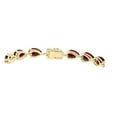 thumbnail image 2 of V3 Jewelry® 18KT Gold Over Sterling Silver with Natural Garnet Line Bracelet for Women, 2 of 5