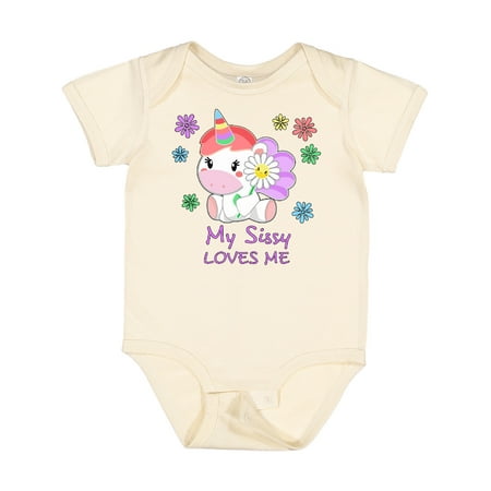 

Inktastic My Sissy Loves Me- Cute Unicorn Boys or Girls Baby Bodysuit