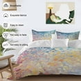 thumbnail image 3 of Colorful Block Art Stone Bedding Duvet Cover Set Twin Size 4 Pieces Oil Painting Texture Bedding Set with Zipper Closure, 1 Comforter Cover 68x86 Inches 1 Flat Sheet & 2 Pillow Cases, 3 of 7
