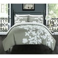 thumbnail image 3 of 3 Piece Amaryllis Reversible large scale floral design printed with diamond pattern reverse Duvet Cover Set, 3 of 8