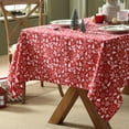 thumbnail image 4 of Bell and Snowflakes Cotton Blend Tablecloth, 60 x 120 Inch Rectangle, Red Christmas Bell and Snowflake Pattern, Holiday Table Cover for Festive Dining and Seasonal Decor, 4 of 7