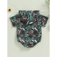 thumbnail image 4 of Bagilaanoe Newborn Baby Boy Hooded Rompers Print Short Sleeve Bodysuits 3M 6M 12M 18M Infant Casual One Piece Short Jumpsuit, 4 of 7