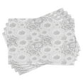 thumbnail image 1 of Ambesonne Shabby Flora Place Mats Set of 4, Rose Petals Floret, Standard Size, White, 1 of 6