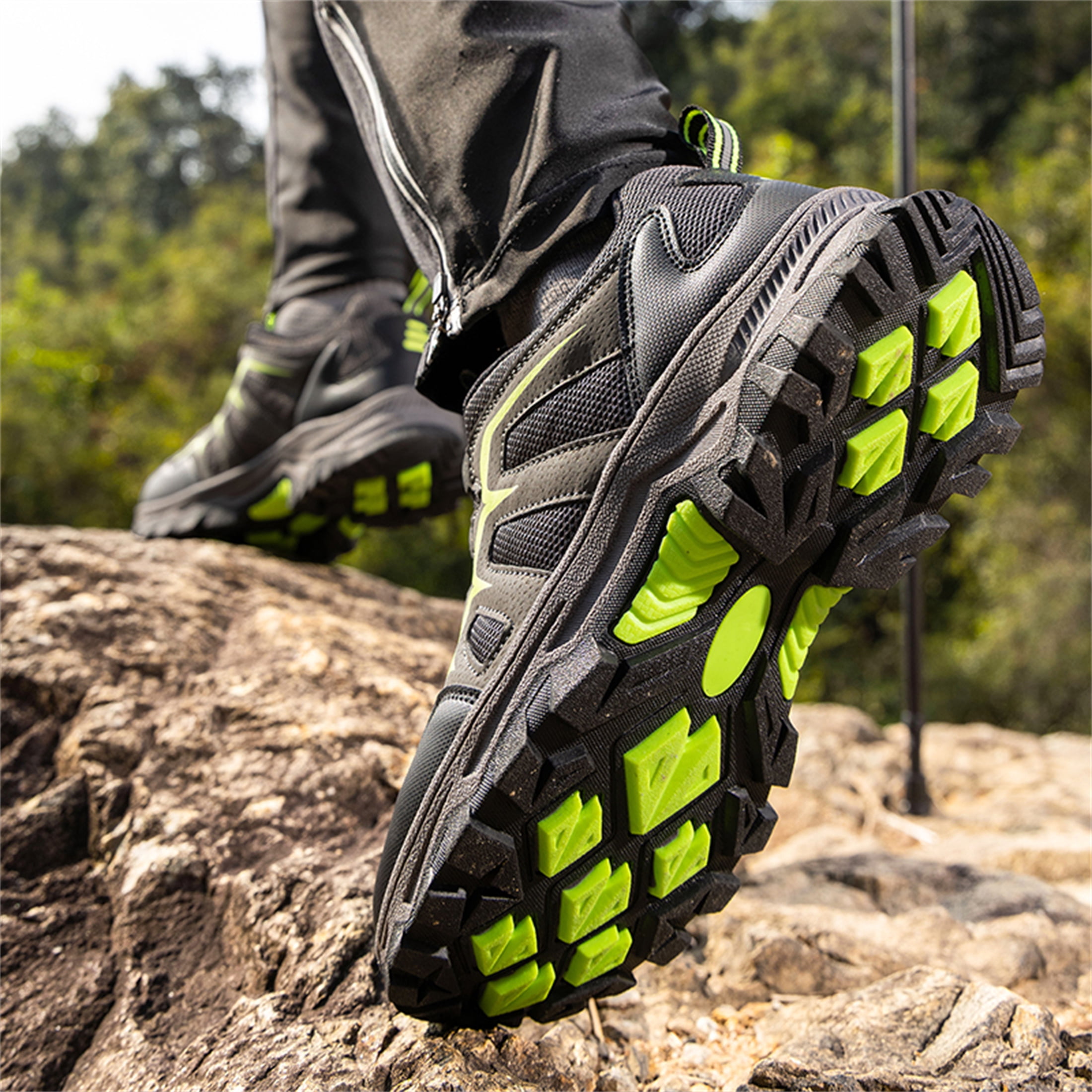 YOURDIARY Mens Womens Low Top Hiking Shoes Breathable Slip Resistant Trekking Trails Outdoor Sneakers