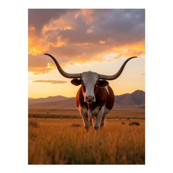 Diamond Art Kit for Adults, Majestic Sunset Cattle Plains Diamond Painting for Adults Beginners, DIY Diamond Art Painting Kits, 5D Diamond Painting Crafts for Home Decor 12x16 Frameless