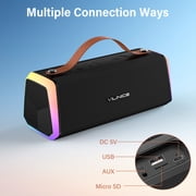 VILINICE Outdoor Speaker with RGB Lights, Portable Bluetooth Speaker, IPX6 Waterproof, TWS Pairing, Bluetooth 5.3/AUX/TF/USB, 20W Stereo Sound, Wireless Speaker for Home, Outdoor and Travel