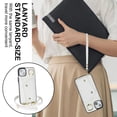 thumbnail image 6 of ShellTech for iPhone 13 Case with Card Holder and Strap - Zipper Pocket,Lanyard Strap,Credit Card Holder,Stand Ring,Cute Phone Wallet Case for Women,White, 6 of 10