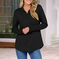 thumbnail image 6 of Brglopf Womens Quarter Zip Sweatshirt Long Sleeve Oversized Sweatshirts Lightweight Fall Athletic Pullover Tops with Thumb Hole Black S, 6 of 9
