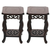 2pcs Wooden Plant Stand Plant Holder Flower Pot Display Stand for Indoor Outdoor Garden, Patio, Home
