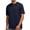 Navy Blue, variant on Men Short Sleeve T-shirt Crewneck Summer Tee Shirt Gray Casual Loose Plain Basic Tops L