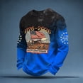 thumbnail image 2 of Curuila Mens 250 Anniversary Usa Shirt Crew Neck Long Sleeve Print Patriotic Comfortnable Tee Navy Size L, 2 of 3