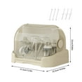 thumbnail image 2 of Bottle Drying Rack with Lid, Dustproof Storage Box with Removable Drain Tray, Space-Saving Countertop Organizer for Cups & Containers, Reusable Drying Rack, 2 of 6