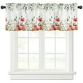 thumbnail image 2 of Spring Plant Daisy Eucalyptus Poppy Flower Rod Pocket Short Curtain Half-Curtain For Home Kitchen Door Drape Cafe Small Window, 2 of 6