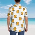 thumbnail image 4 of Honeii Cute Duck With Headphone Print Men’s Hawaiian Shirt,Classic Button-Down Short Sleeve Shirt, for Beach, Vacation, and Outdoor Activities,XX-Large, 4 of 7