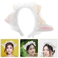 thumbnail image 2 of 2 diademas con orejas de oveja, bonitas diademas de cuerno de oveja, diadema de peluche de oveja, accesorios para el cabello para Halloween, carnaval, fiesta, cosplay, 2 of 8