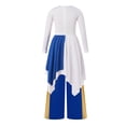 thumbnail image 2 of YiZYiF Kids Girls Metallic Color Block Praise Dance Dress And Wide Leg Pants Liturgical Worship Costumes Blue 12, 2 of 7