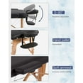 thumbnail image 4 of BestMassage® Portable Massage Table, PU Leather 28 Inches Width 2 Fold Facial Table Spa w/Free Carry Case & Head Rest & Arm Rests, 4 of 7