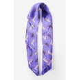 thumbnail image 2 of Bimba Purple Swan & Moroccan Damask Printed Pure Silk Scarf For Hair Neck Head Bandanas For Women 40 x 80 Inches, 2 of 6