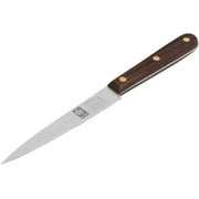 4-Inch Serrated Paring Knife, Brown Rosewood Handle, Full tang Blade. By ICEL