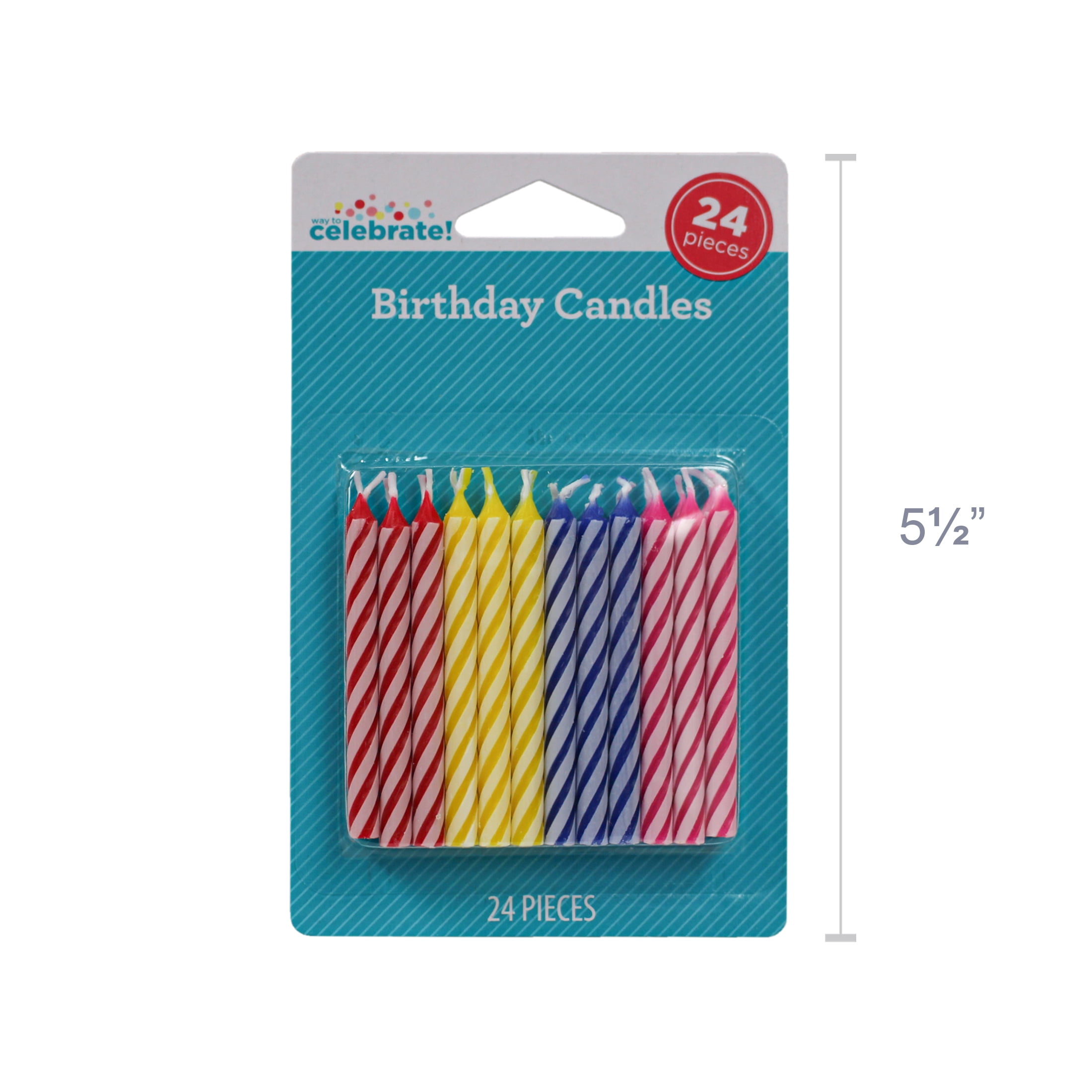 Multicolor Spiral Birthday Candles, 24 Count, by Way To Celebrate