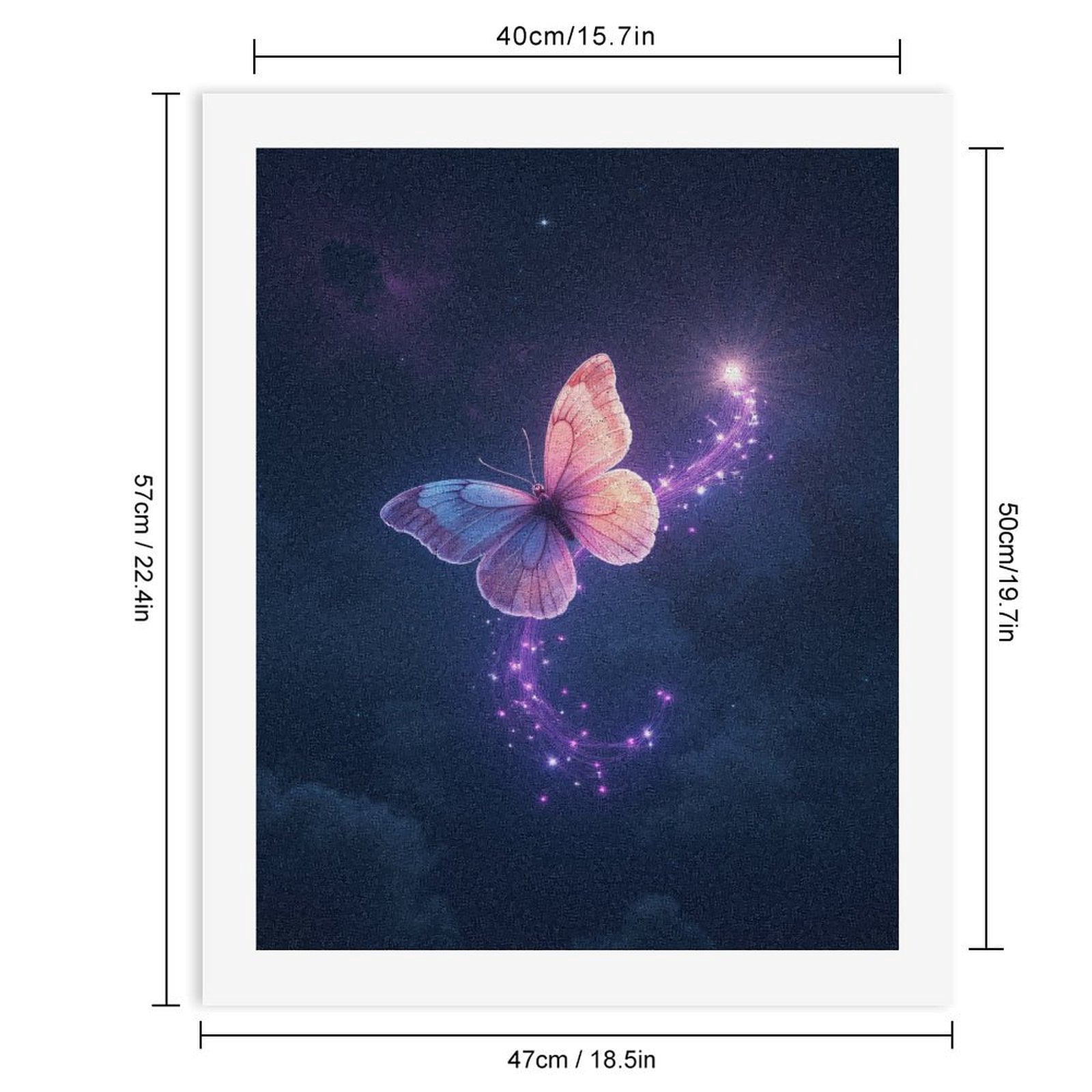 Paint By Numbers Kit for Adults Beginner - DIY Butterfly Night Sparkling Flight Canvas Painting Kits for Adults, Frameless Paint By Number for Adults for Home Wall Decor 16x20 Inch