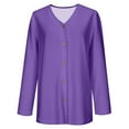 thumbnail image 5 of Feancey Plus Size Cardigans for Women Lightweight Long Sleeve Button Sweaters Thin Casual Open Front Cardigan Sweater Ribbed Knit Jackets Purple 3XL, 5 of 6