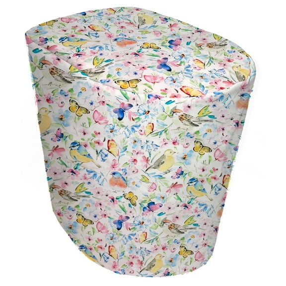 Birds & Butterflies in Blooms Cover Compatible with Keurig Coffee Maker by Penny's Needful Things (White) (Other Models (See Sizing Chart))