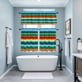 thumbnail image 4 of Colorful Stripes Kitchen Curtains Valances and Tiers Set of 3 Modern Abstract Blue Green Red Yellow Mexican Stripes Tier Curtains and Valance with Rod Pocket for Small Windows, 27.5"x36", 4 of 9