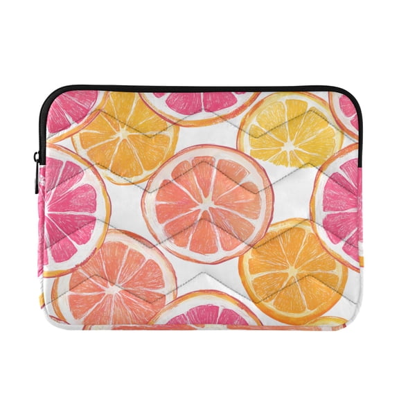 FORMRS 13-13.3 inch Laptop Sleeve Case Soft Carrying Quilted Computer Bag Cover, Orange Grapefruit Slices