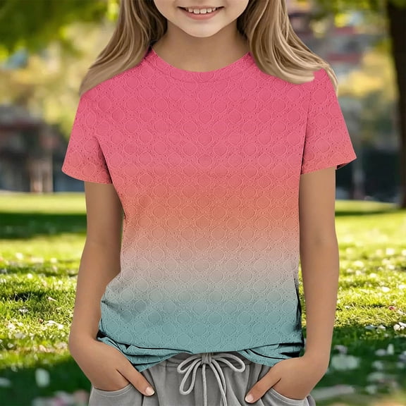 Piuwrlz 12/13 Girls T Shirts Girl Shirts Tops Crew Neck Teen Graphic T-Shirts Watermelon Red Size 12/13