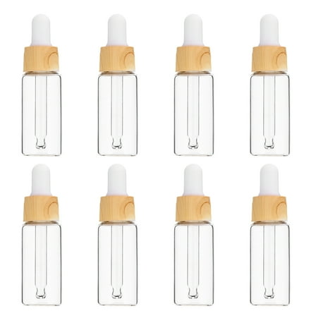 8pcs Refillable Essential Oil Bottles Dropper Bottles Glass Essence Bottle