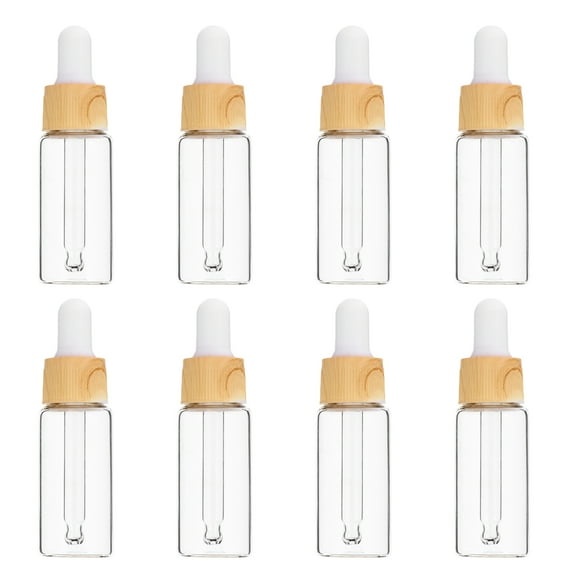 8pcs Refillable Essential Oil Bottles Dropper Bottles Glass Essence Bottle