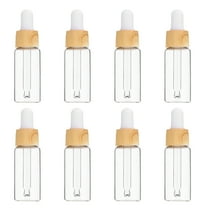 Jiandong Glass Dropper Bottle 8pcs 15ml Clear Glass Eye Dropper Bottles Essential Oil Vials(3.54X0.98X0.98Inch)