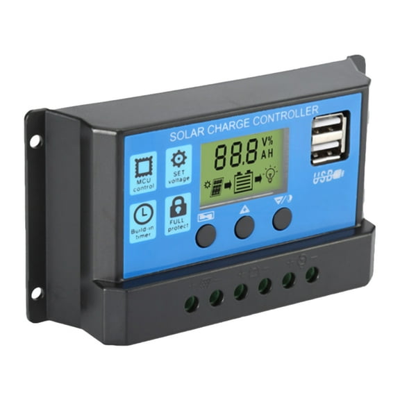 Seitruly Controlador solar Tamaño compacto Regulador de carga Panel de configuración inteligente ajustable Controladores de carga Dispositivo de control Type2 NO2