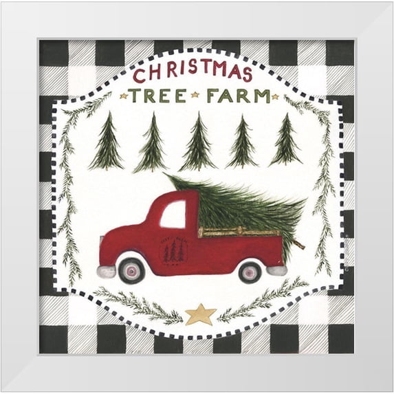 Shamp, Cindy 12x12 White Modern Wood Framed Museum Art Print Titled - Christmas Tree Farm II