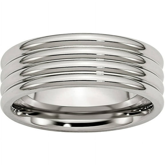 Primal Steel Stainless Steel Grooved 8mm Polished Band
